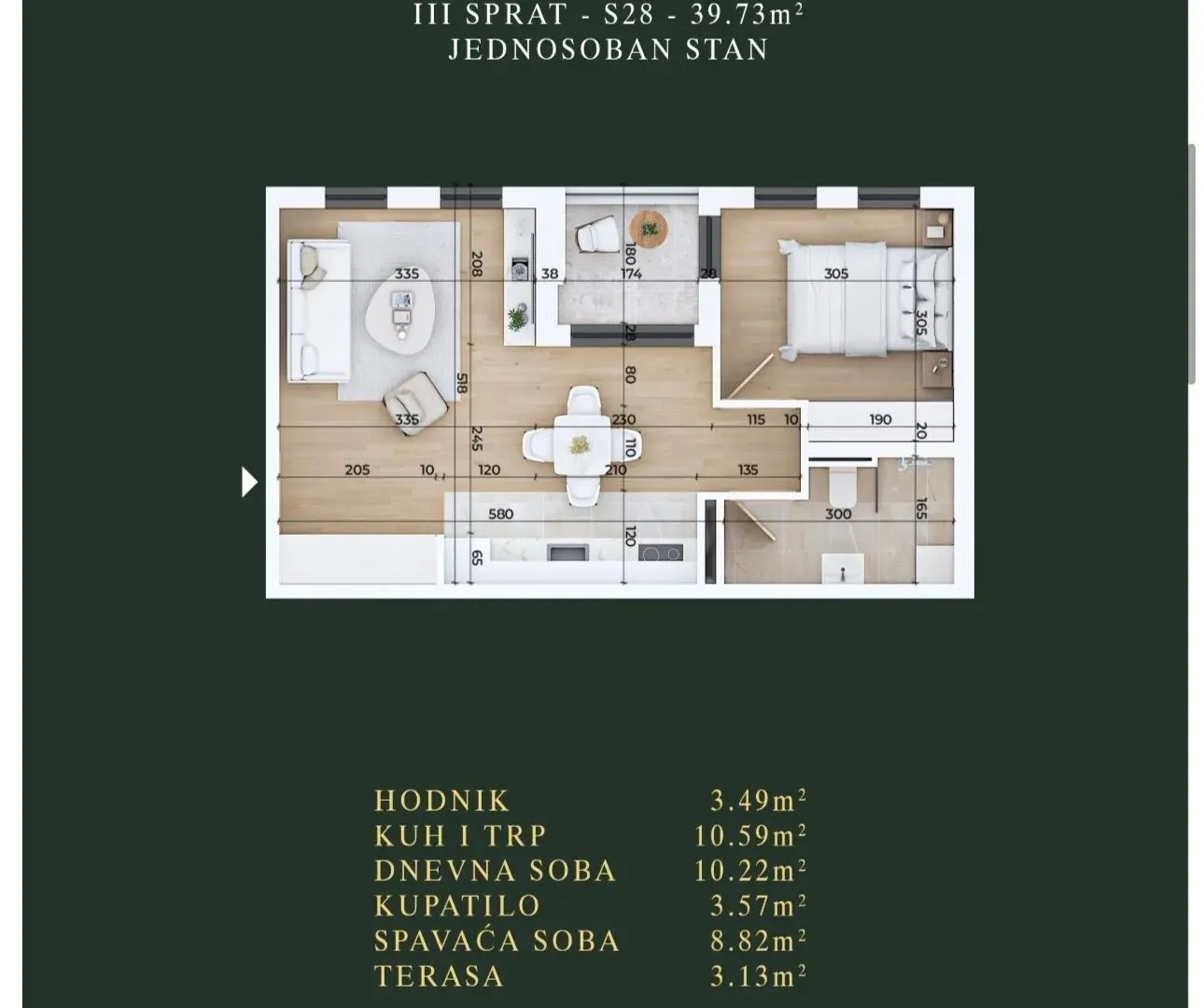 Prodaja, jednosoban stan, 40m², Stari Aerodrom, Podgorica
