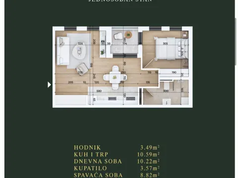 Sale, one bedroom apartment, 40m², Stari Aerodrom, Podgorica - image 2