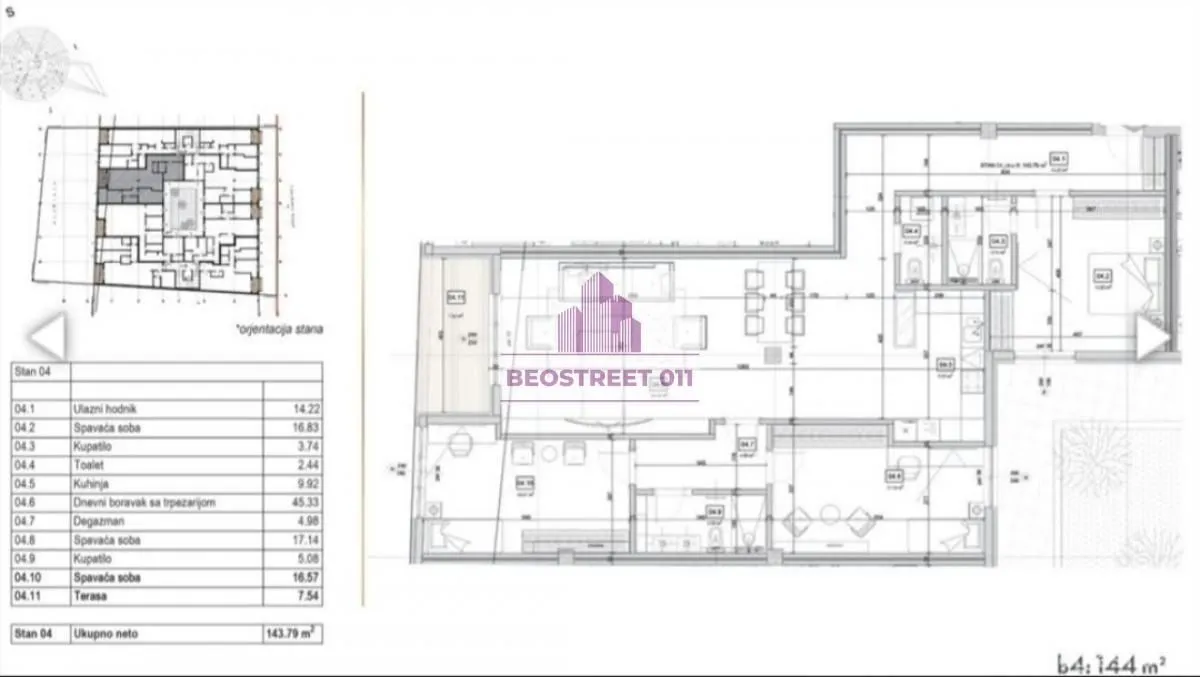 Sale, four bedroom apartment, 144m², Vračar Sve Podlokacije, Beograd