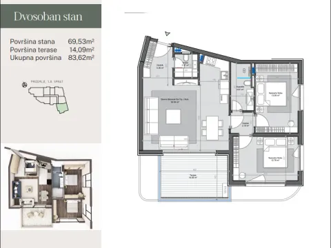 Prodaja, dvosoban stan, 84m², Centar, Bar - image 5