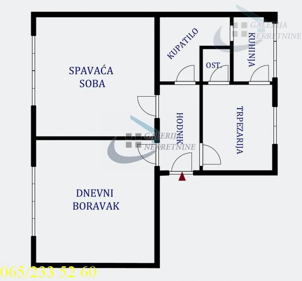 Prodaja, dvosoban stan, 59m², Stari Grad, Beograd