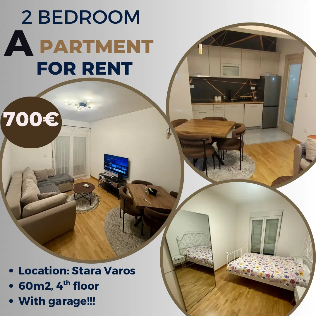 Rent, one bedroom apartment, 56m², Stara Varoš, Podgorica