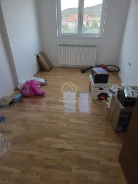 Prazna soba sa parketom i kutijama nakon selidbe. - image 19