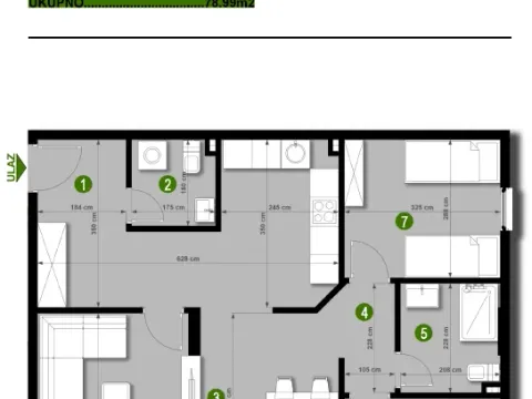 Prodaja, dvosoban stan, 79m², Čeluga, Bar - image 3