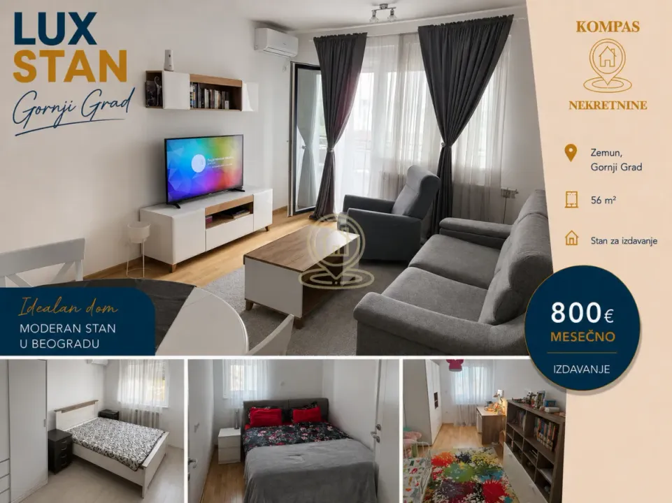 Rent, three bedroom apartment, 56m², Zemun Cara Dušana, Zemun Sve Podlokacije