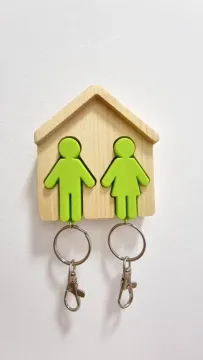 Wooden key holder with house-shaped figures. - image 13