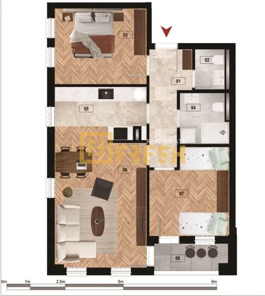 Prodaja, dvosoban stan, 72m², Zabjelo, Podgorica