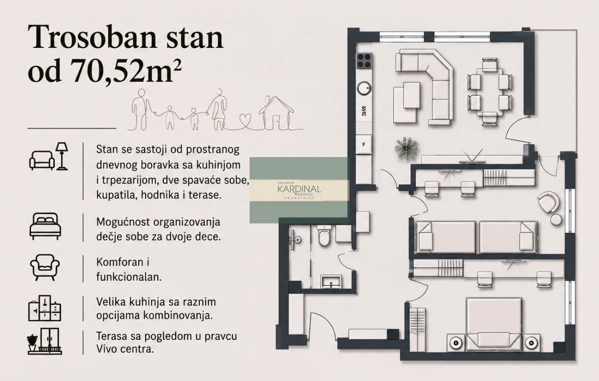 Prodaja, trosoban stan, 71m², Aqua park, Jagodina