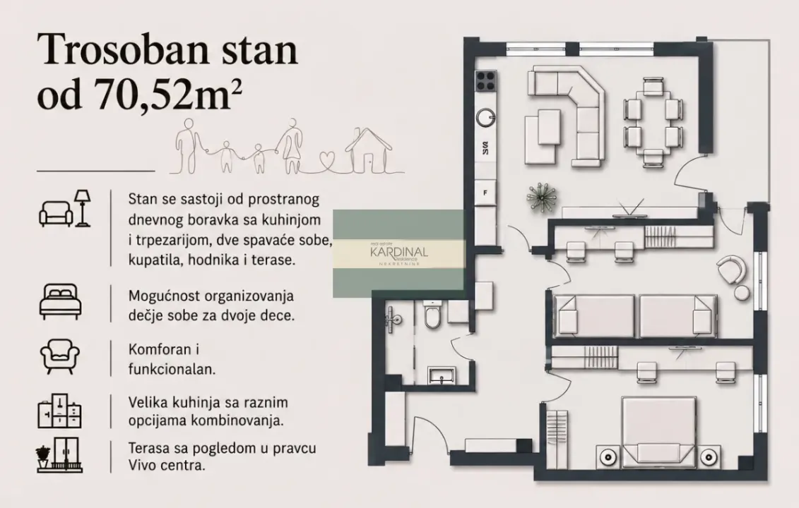 Prodaja, trosoban stan, 71m², Aqua park, Jagodina