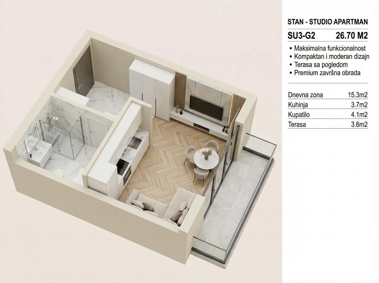 Sale, studio apartment, 26m², Budva, Crna Gora