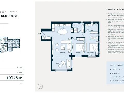 Sale, two bedroom apartment, 98m², Luštica Bay, Tivat - image 13