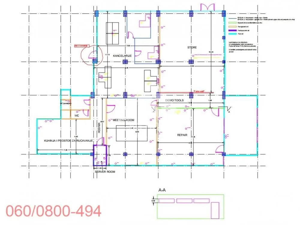 Technical floor plan layout of the commercial space.