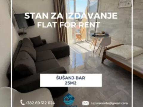 Rent, studio apartment, 25m², Šušanj, Bar