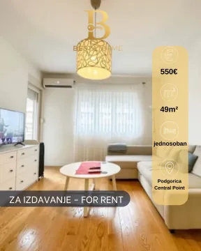Rent, one bedroom apartment, 49m², Central Point, Podgorica - image 1