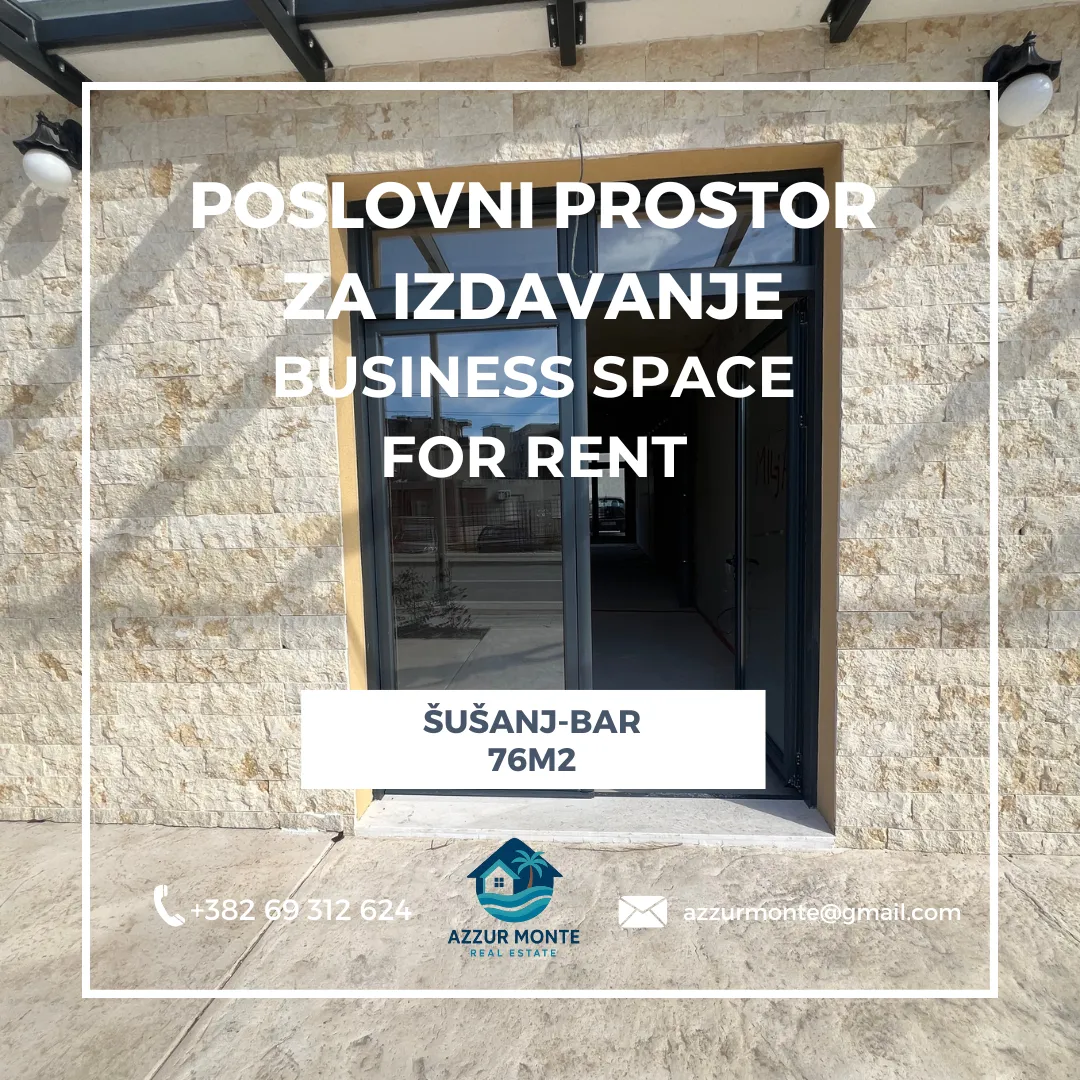 Rent, office space, 76m², Šušanj, Bar