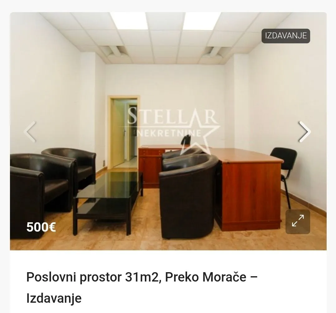 Rent, office space, 31m², Preko Morače, Podgorica