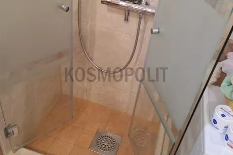 Tuš kabina sa staklenim vratima i pločicama u kupatilu. - image 15