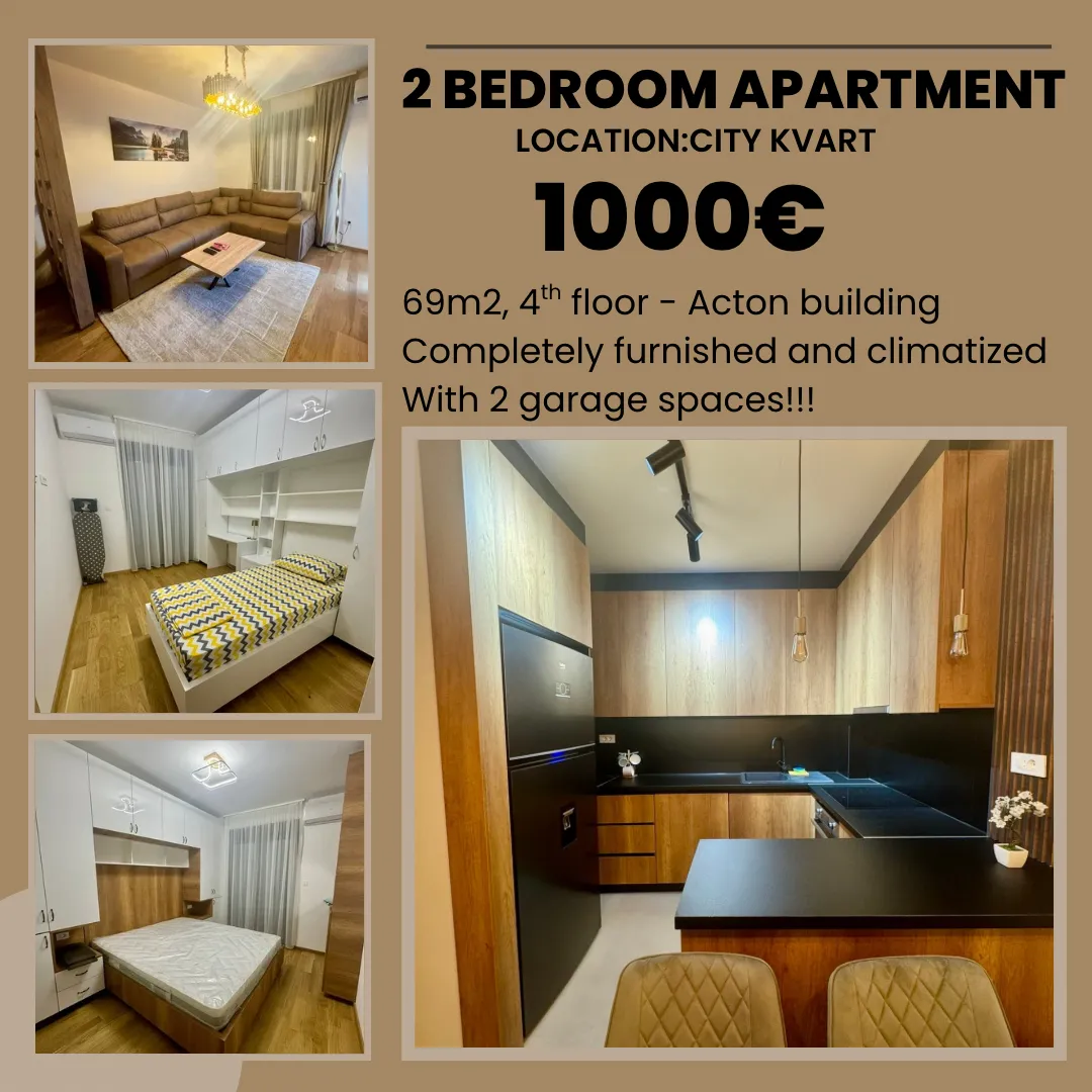 Rent, two bedroom apartment, 69m², City Kvart, Podgorica
