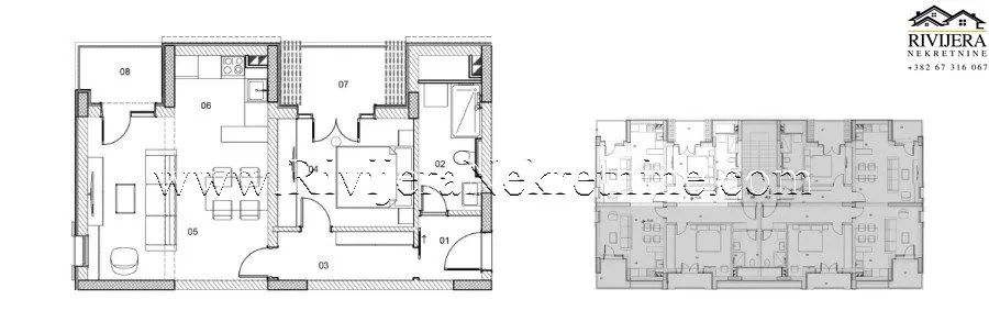 Prodaja, jednosoban stan, 53m², Risan, Kotor