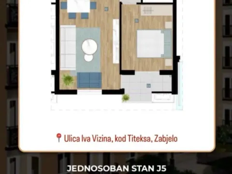 Sale, one bedroom apartment, 45m², Zabjelo, Podgorica - image 2