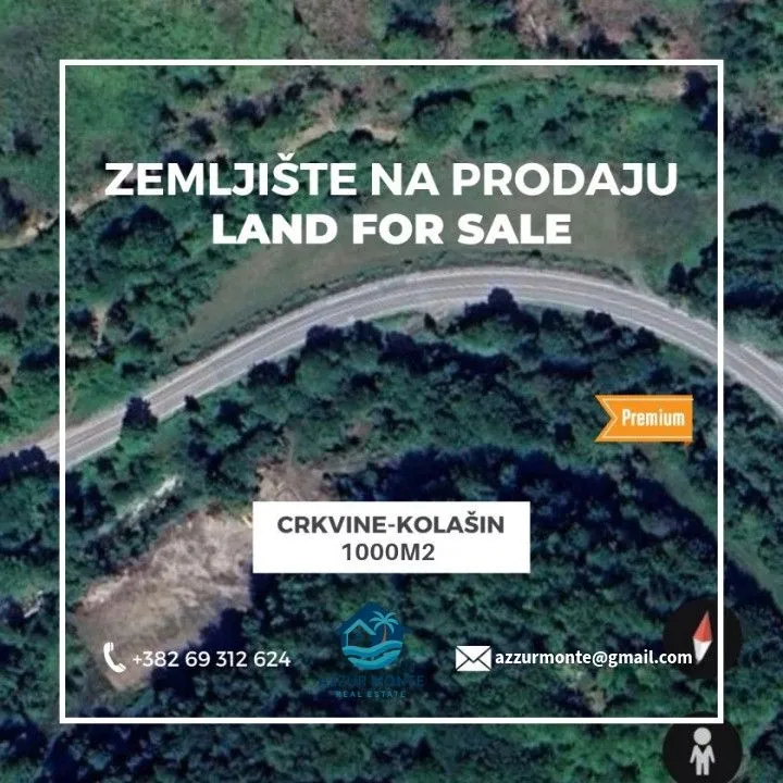 Prodaja, plac, 1000m², Crkvine, Kolašin