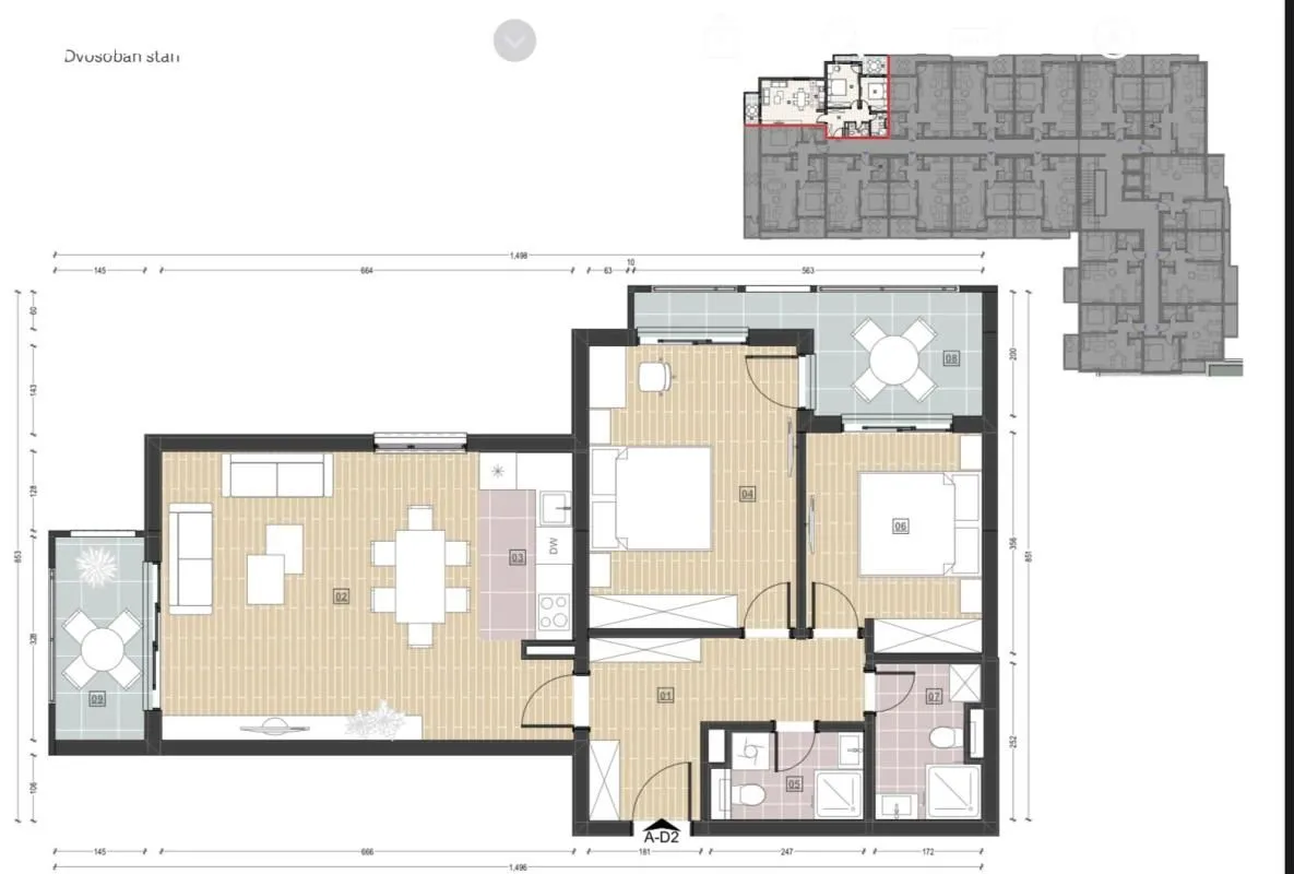 Sale, one bedroom apartment, 85m², Ilino, Bar