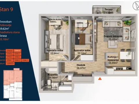 Prodaja, trosoban stan, 60m², Lekino Brdo, Voždovac Sve Podlokacije - image 2