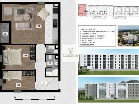 Prodaja, dvosoban stan, 66m2, Bjeliši, Bar Prodaja, dvosoban stan, 66m2, Bjeliši, Bar