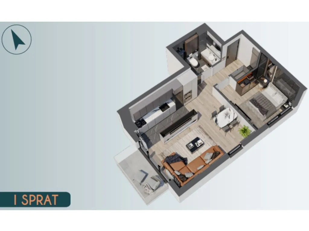 Sale, two bedroom apartment, 50m², Altina, Beograd