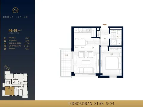 Sale, two bedroom apartment, 69m², Budva, Crna Gora - image 24