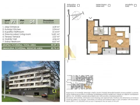 Sale, two bedroom apartment, 43m², Banja Vrdnik, Irig - image 2