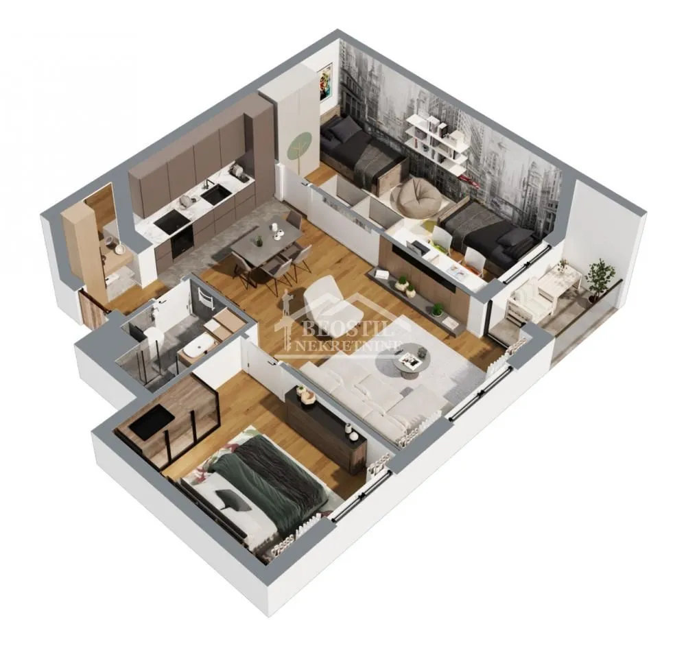 Prodaja, trosoban stan, 65m², Bežanija, Beograd