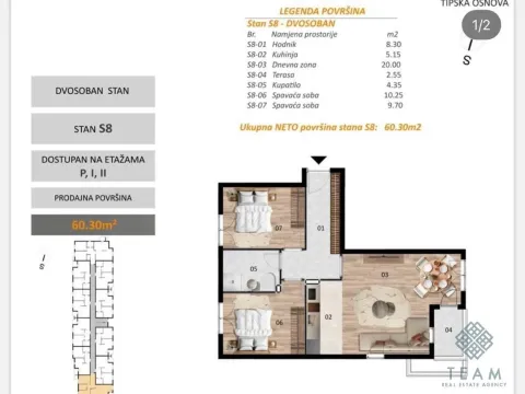 Prodaja, dvosoban stan, 60m², Zabjelo, Podgorica - image 3