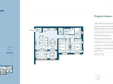 Prodaja, dvosoban stan, 95m², Luštica Bay, Tivat - image 8