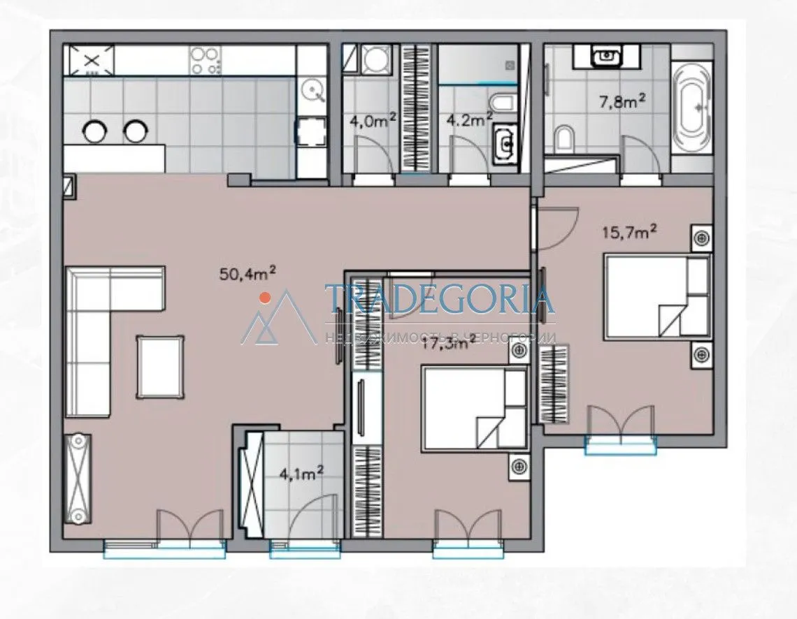 Prodaja, dvosoban stan, 151m², Đenovići, Herceg Novi