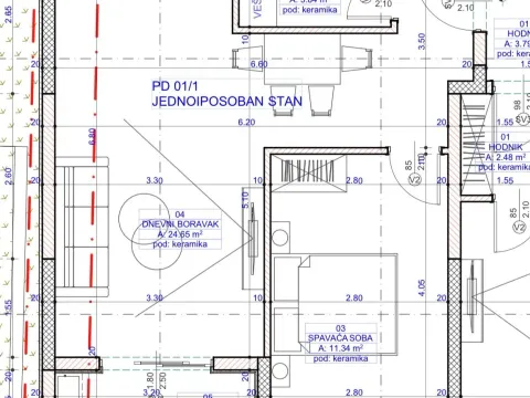 Sale, two bedroom apartment, 49m², Barutana, Podgorica - image 14