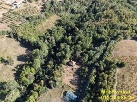 Pogled iz vazduha na imanje okruženo šumom i zelenilom. - image 7
