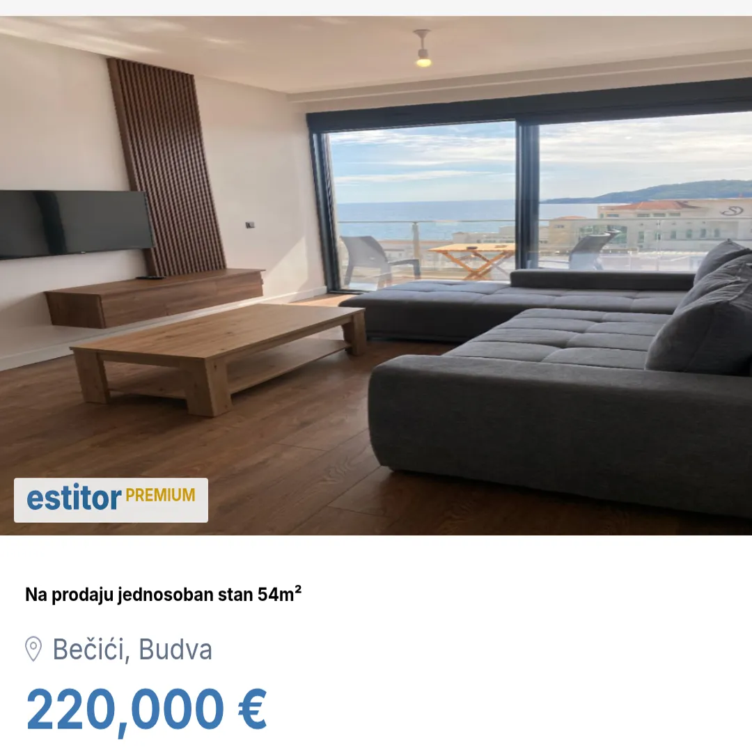 Prodaja, jednosoban stan, 54m², Bečići, Budva