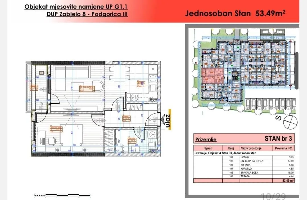 Prodaja, jednosoban stan, 49m², Zabjelo, Podgorica