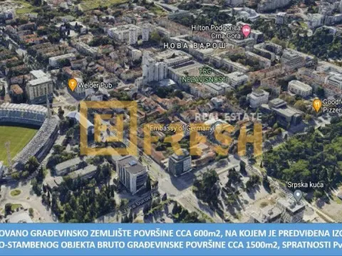 Sale, land lot, 600m², Centar, Podgorica