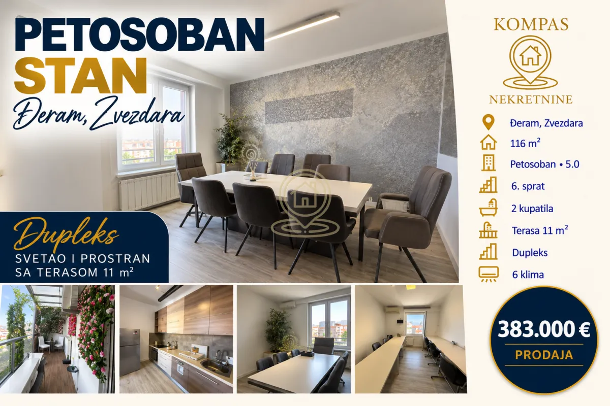 Prodaja, stan, 116m², Đeram Pijaca, Beograd