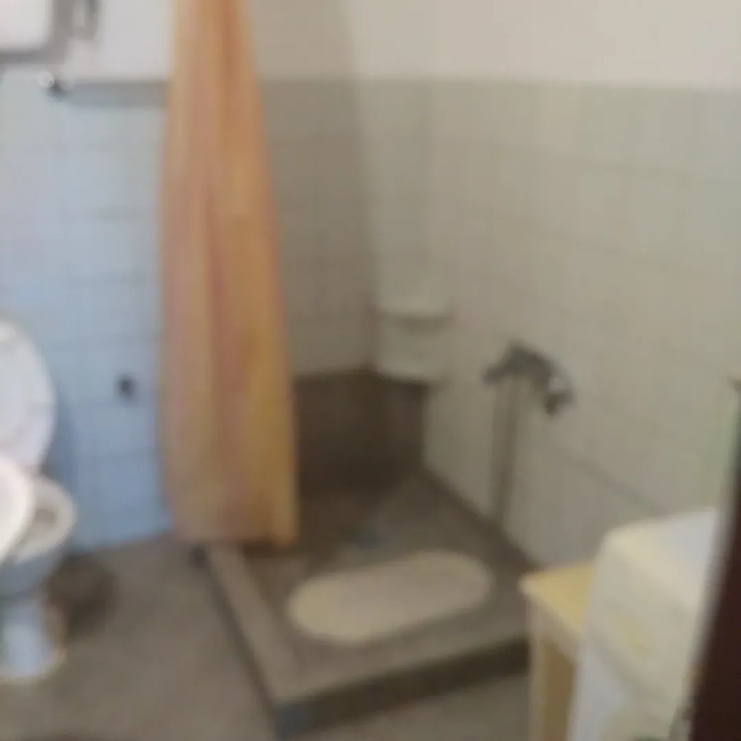 Jednostavno kupatilo sa tušem i toaletom.