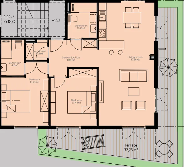 Prodaja, dvosoban stan, 104m², Tivat, Crna Gora