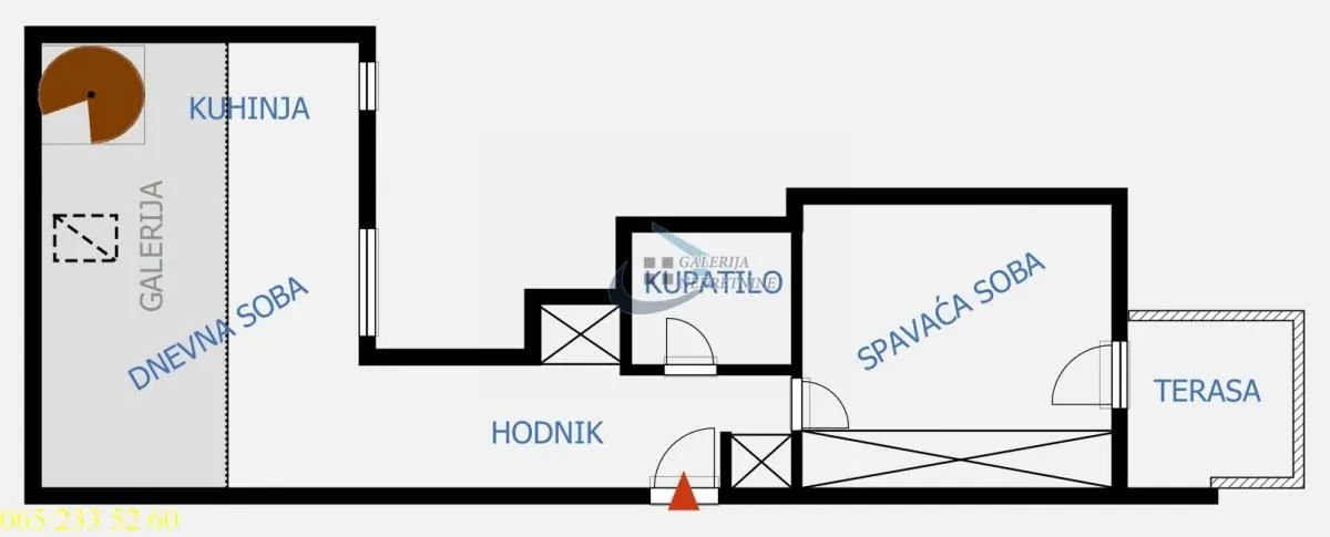 Sale, two bedroom apartment, 45m², Vračar Sve Podlokacije, Beograd