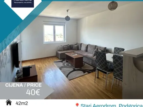 One Bedroom Apartment for Short Term Rental, 42m2, Stari Aerodrom, Podgorica