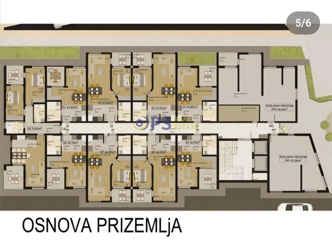 Sale, one bedroom apartment, 46m², Bar, Crna Gora