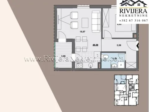 Prodaja, jednosoban stan, 41m², Donja Lastva, Tivat - image 9