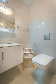 Moderno opremljeno kupatilo sa umivaonikom i wc šoljom. - image 6