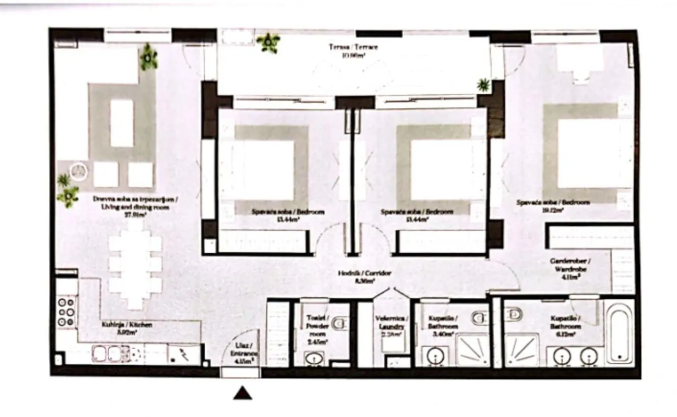 Sale, four bedroom apartment, 122m², Beograd Na Vodi, Beograd