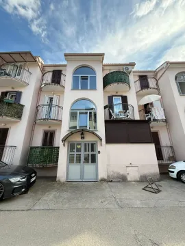 Front view of an apartment building with balconies and entrance doors. - image 15